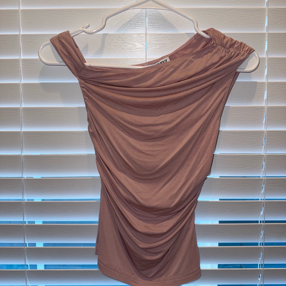 Princess Polly One-Shoulder Draped Ruched top - Mauve